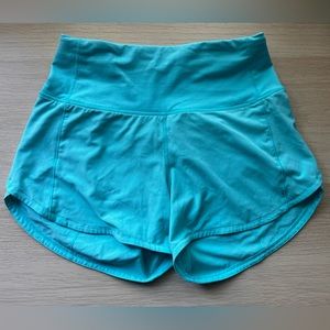 Lululemon Speed Up Shorts 4” Size 2 Electric Turquoise